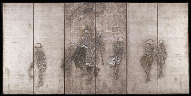 Skeletons as a Courtesan Procession [right of a pair]